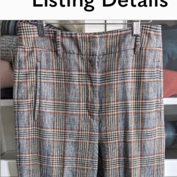 Aritzia Wilfred| Wide leg plaid trousers. 8 - Picture 4 of 4